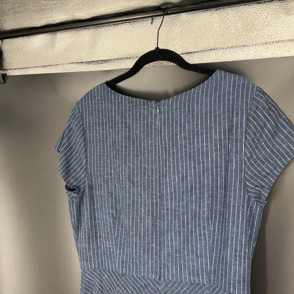 Banana Republic Blue Pinstripe Midi Dress - Picture 9 of 10